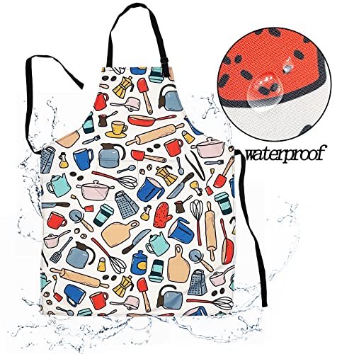 Sosolong Adjustable Waterproof Apron, Apron with 2 Pockets Cooking Kitchen Aprons for Women Men Chef, Adult Gifts - Image 5