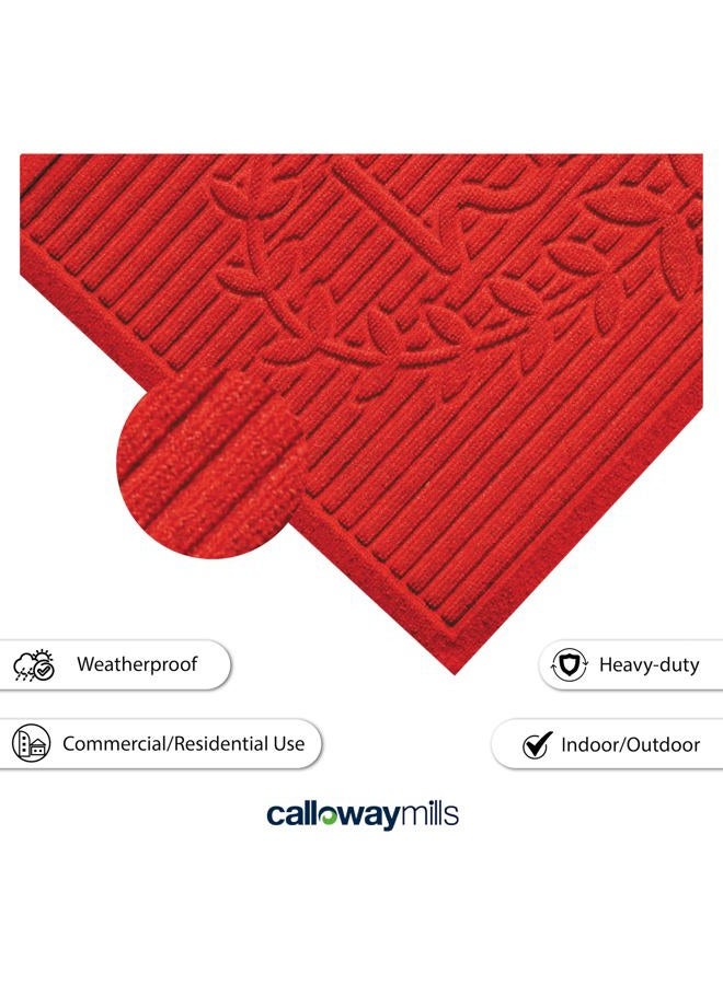 Calloway Mills 103142436 Poly Hello Indoor/Outdoor Mat, 24" x 36", Red - Image 5