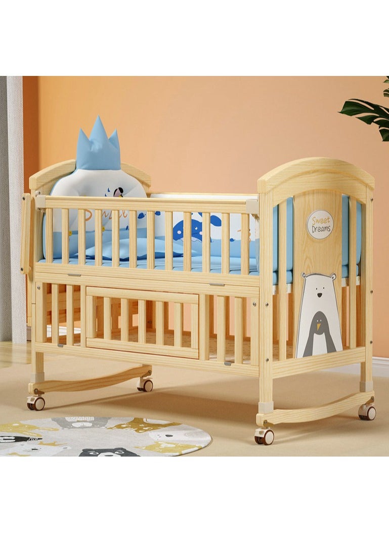 FUN MOMENT Wooden children's bed with wardrobe, extendable from 120 × 60 cm to 150×60 cm  - Image 2