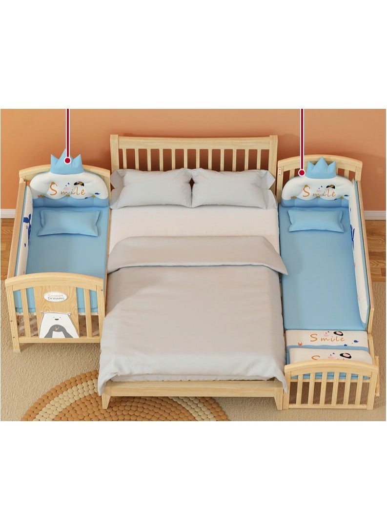 FUN MOMENT Wooden children's bed with wardrobe, extendable from 120 × 60 cm to 150×60 cm  - Image 3