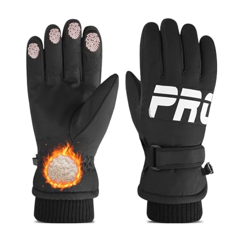 Gustave® Winter Gloves for Men - Fleece Lining, Touch Screen, Windproof, Waterproof, Anti-Slip - Outdoor Winter Warm Gloves for Riding, Hiking, Ski, Cycling - One Size Fits Most, Stylish Black - Image 1