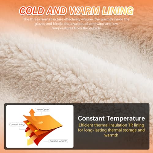 Gustave® Winter Gloves for Men - Fleece Lining, Touch Screen, Windproof, Waterproof, Anti-Slip - Outdoor Winter Warm Gloves for Riding, Hiking, Ski, Cycling - One Size Fits Most, Stylish Black - Image 4