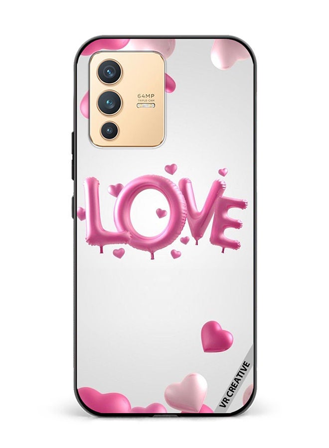 VR CREATIVE غطاء حماية لهاتف فيفو V23 5G بتصميم قلوب وبالونات ملونة - Image 1