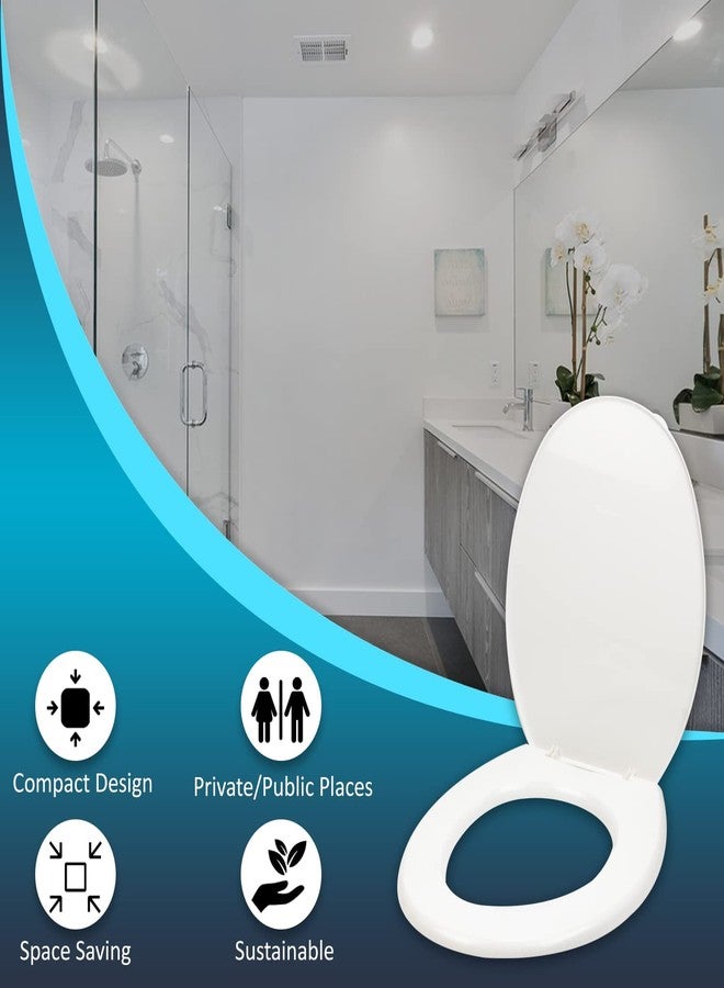Parryware غطاء مقعد مرحاض باري وير القياسي العادي بمفصلات بلاستيكية، قطعة واحدة من كل من مقعد البولي بروبيلين وغطاء البولي بروبيلين، أبيض ناصع، مضاد للبكتيريا ومريح، غطاء مقعد المرحاض لأدوات الحمام | E80711C - Image 5