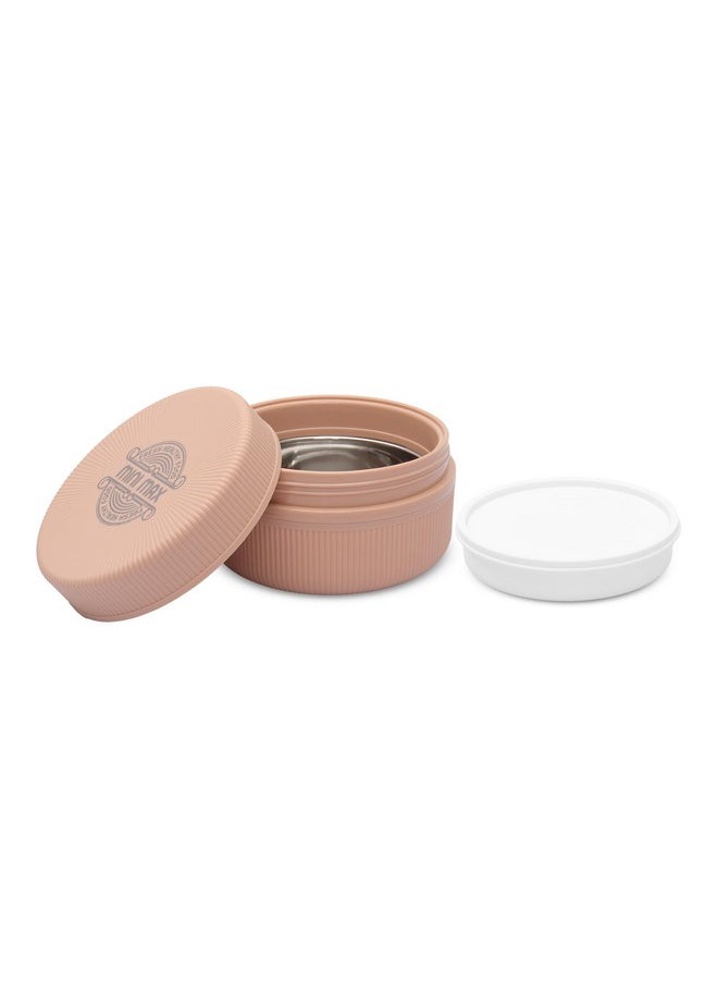 JAYPEE JAYPEE Mini Max Lunch Box for School, Office, Ideal for Snacks and Meal, Keeps Food Hot & Fresh Insulated Stainless Steel Inner with Plastic Dish Inside for Office, College and Picnic, Peach, 830 ml  - Image 4