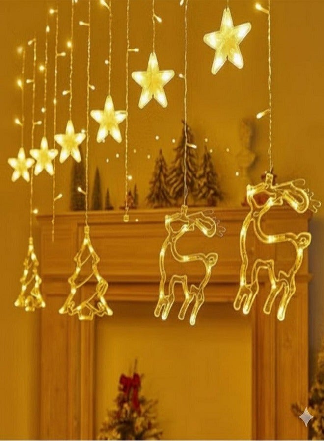 ليد ستائر إضاءة LED، جرس عيد الميلاد، أشكال الغزلان أو الأشجار، بطول 2 متر - Image 1
