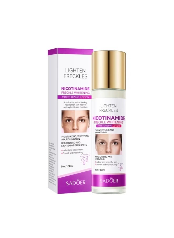 Nicotinamide Anti Freckle Whitening Moisturizing Lotion Hydrating Moisturizing Skincare Hydrating Moisturizing Face Lotion Brightening and Lightening Face Cream Lotion Nourishing Smooth Face Lotion