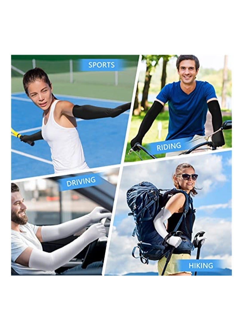 Loquat 2 Pairs UV Long Sun Gloves Women's Sunblock Driving Gloves Sun Protective for Outdoor Sports - Image 5