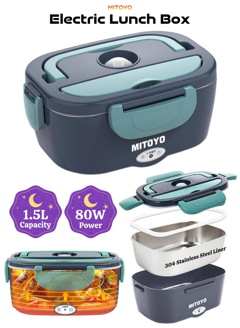 MITOYO 80W Electric Lunch Box - Stainless Steel, Leakproof & Portable - Multicolour-3 - Image 1