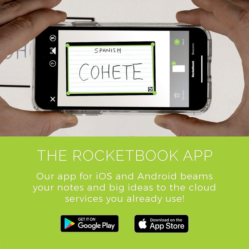 Rocketbook Cloud Cards - Eco-Friendly Reusable Index Note Cards With 1 Pilot FriXion ColorStick Pen & 1 Microfiber Cloth Included - Single Set of 40 (3" x 5") - Image 5