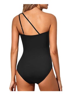 GUDOO One Piece Bathing Suit for Women One Shoulder High Waist Swimsuit Cutout Ribbed Monokini Swimwear M  - Image 3