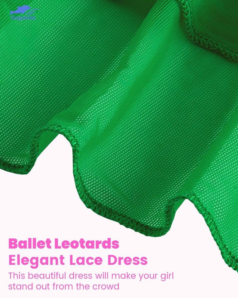 Gogokids Ballet Leotards for Girls Long Sleve Lace Dance Leotards Toddler Dance Dress with Removable Skirt Combo for 3-12 Years - Image 3