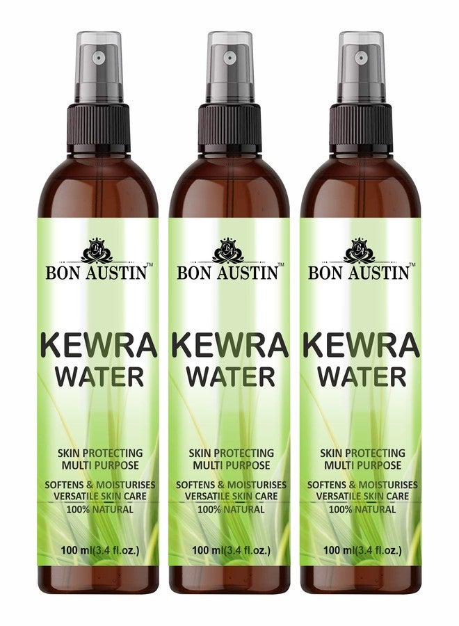Bon Austin 100% Pure Kewra Water Cleanses The Pores, Remedies Acne, Revives Skin Cells And Provides Intense Moisturization Pack of 3 of 100ML (300ML) - Image 2