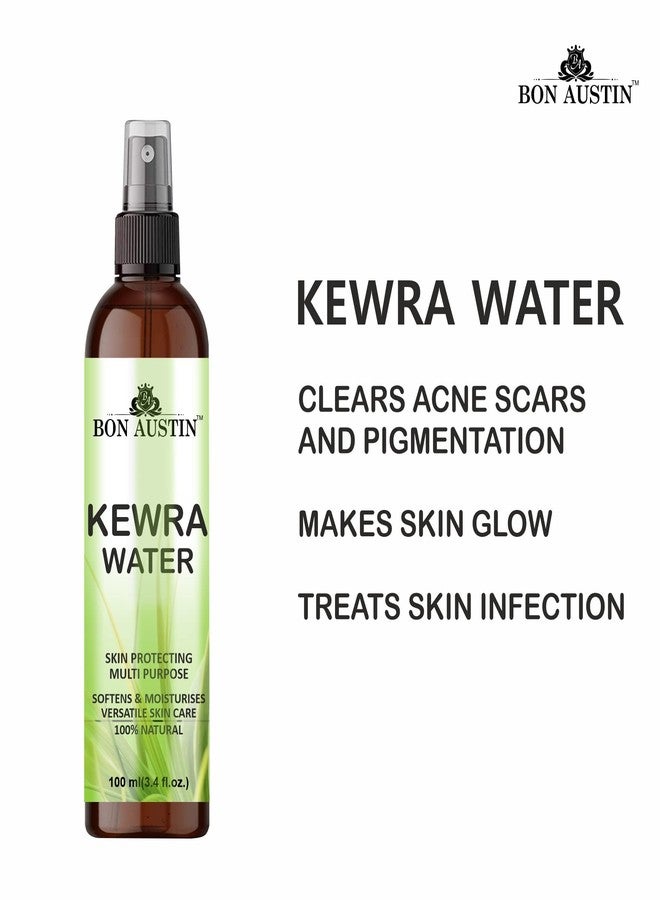 Bon Austin 100% Pure Kewra Water Cleanses The Pores, Remedies Acne, Revives Skin Cells And Provides Intense Moisturization Pack of 3 of 100ML (300ML) - Image 5