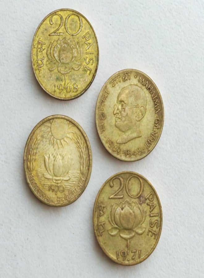 AROSIL ShubhCoins Kids Collection for School Projects, 4 Coins 20 Paise- Lotus, Sun Lotus Coins Very Fine Condition, Best for Kids Above 5 Years - Image 2