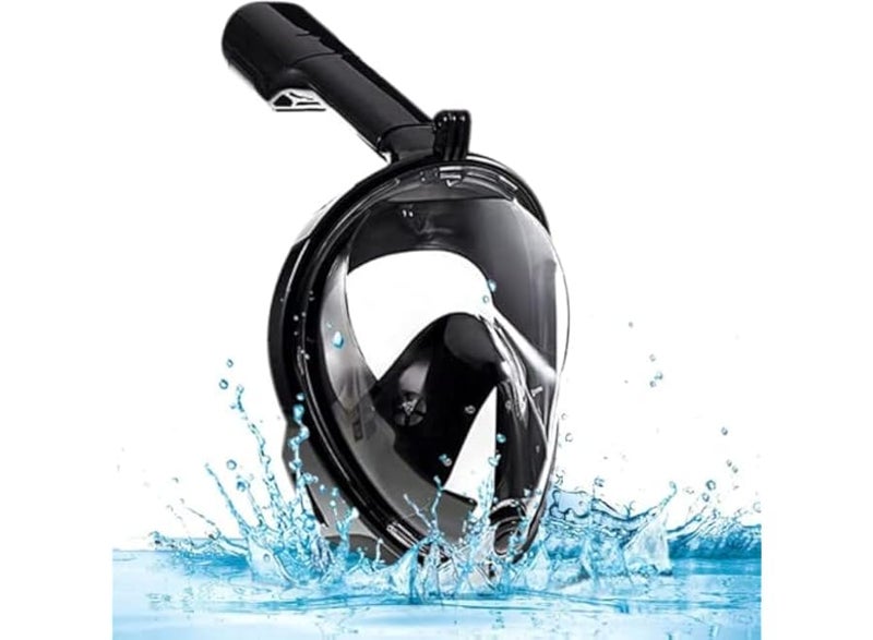Full face underwater diving mask, underwater diving mask, with 180° field of view and camera mount, silicone seal, anti-fog and waterproof for children and adults - Image 1