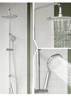 Jomoo Shower Set, Bathroom Rainfall Showers Kit with 3-Function Handheld Shower Heads and 150cm Shower Hose, High Pressure Shower System, Chrome  - Image 4