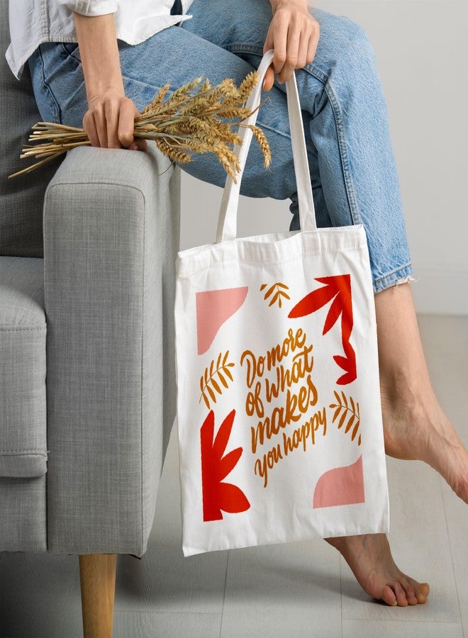 ARTBUG Tote Bag for Women with zip, Aesthetic Canvas tote bag for college girls, office, stylish and reusable - Domore of What Makes you Happy - D No - 018 - Image 2