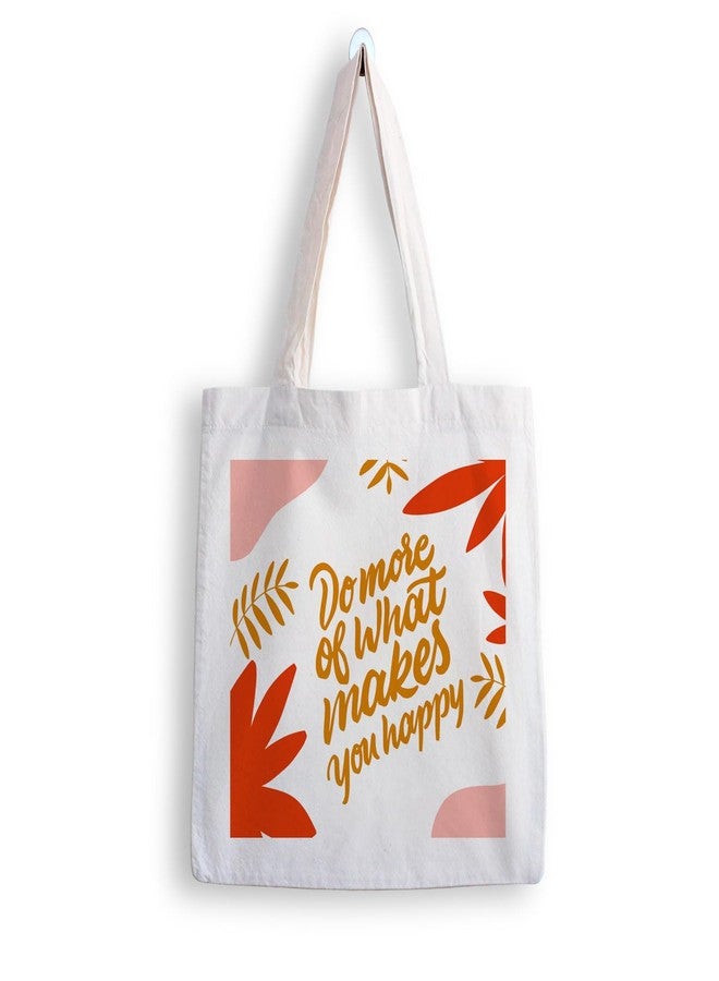 ARTBUG Tote Bag for Women with zip, Aesthetic Canvas tote bag for college girls, office, stylish and reusable - Domore of What Makes you Happy - D No - 018 - Image 1