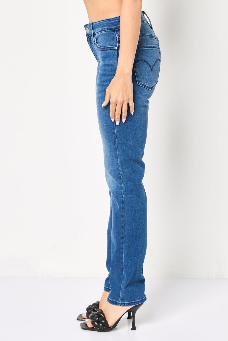 Levi's Women Slim Fit Wash Stretchable Denim, Mid Blue - Image 3