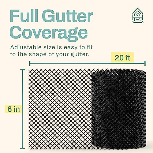 Home Intuition 2-Pack Leader and Gutter Guard from Leaves, Twigs, Branches Plastic Mesh Guards Leaf Protector 6" inch Wide 40' Feet Long Total - Image 3