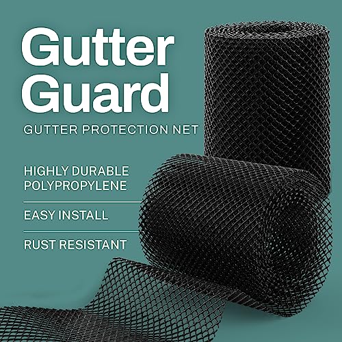 Home Intuition 2-Pack Leader and Gutter Guard from Leaves, Twigs, Branches Plastic Mesh Guards Leaf Protector 6" inch Wide 40' Feet Long Total - Image 2