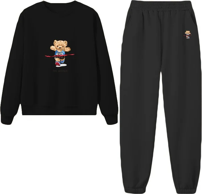 DogFish Tracksuit Set Thunderbolt Printed Plus Size Bottom Top Set