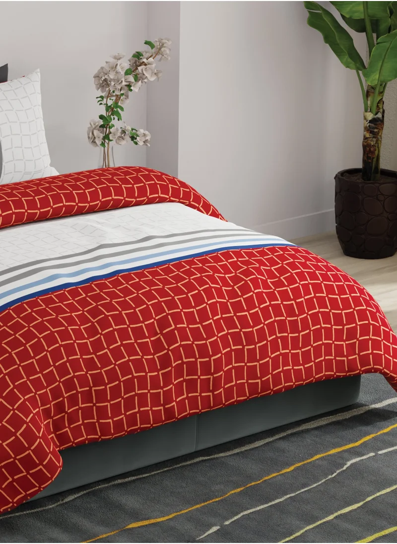 يونايتد كولورز أوف بينتيون United Colors of Benetton Rainbow 210 TC Super King Bedsheet with 2 Pillow covers Maroon