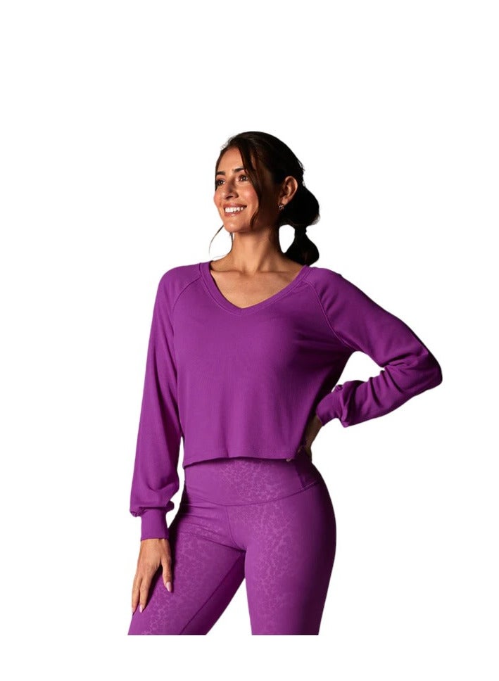 TAVI RIB LONG SLEEVE VIOLET - Image 1