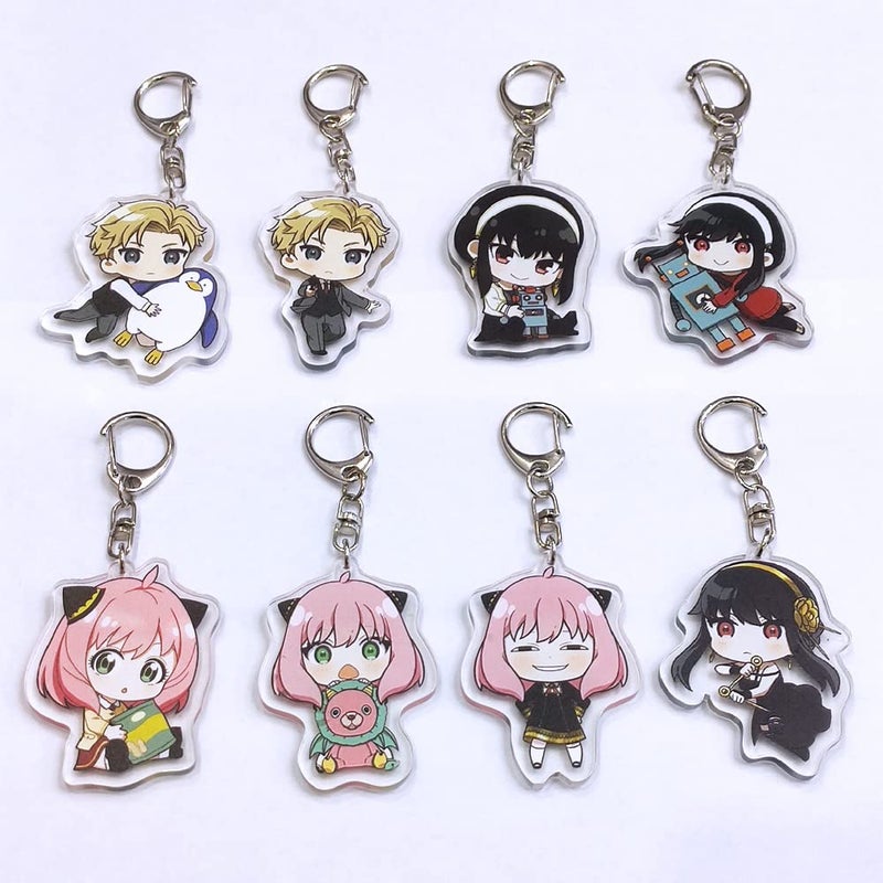 JCvCX JCvCX 8pcs Spy Keychians Cosplay Keychain Car Keyring Key Tag for Adult  - Image 2