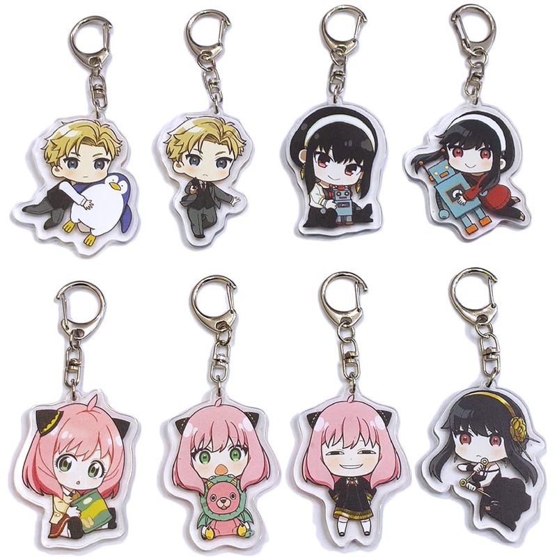 JCvCX JCvCX 8pcs Spy Keychians Cosplay Keychain Car Keyring Key Tag for Adult  - Image 1