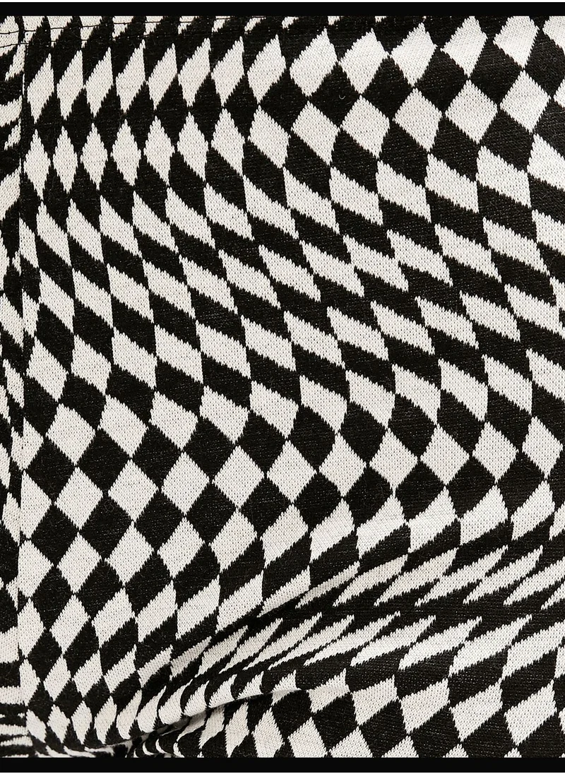 KOTON Geometric Patterned Wide Leg Trousers