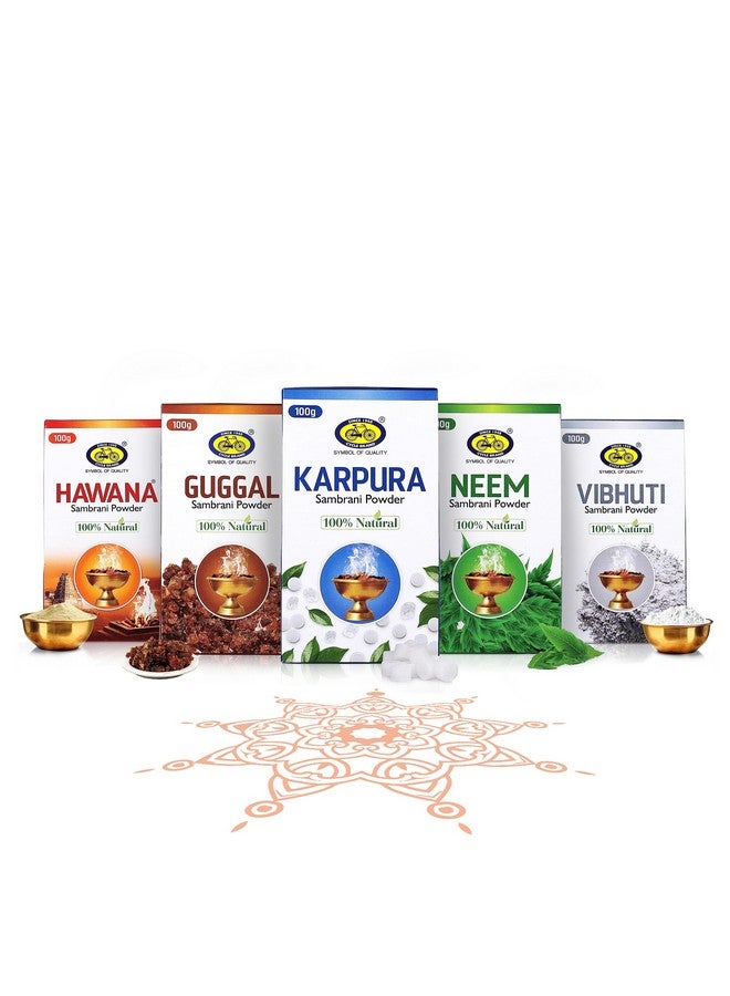 CYCLE Cycle Pure Sambrani Powder Original for Pooja, 100 GM (Pack of 5) | Variants: Guggal, Hawana, Vibhuti, Karpura & Neem Sambrani Powder | Ideal for Daily Puja, Festive Occasions & Special Ceremonies - Image 1
