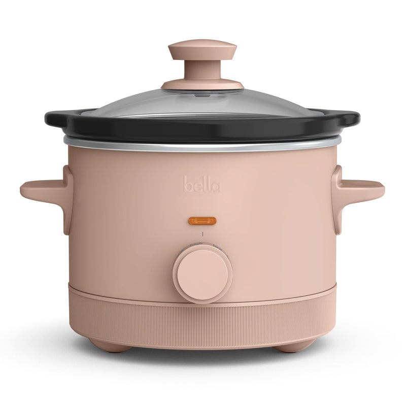 bella 1.5 Qt Slow Cooker with 3 Heat Manual Control, Ceramic Nonstick Coating, Dishwasher Safe Stoneware Pot and Tempered Glass Lid, Tangle Free Cord Wrap & Cool Touch Handles, Blossom - Image 1