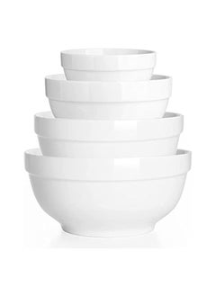 Serving Bowls, 1890/1240/650/355ml Nesting Bowls, White Ceramic Bowl Sets, Versatile Bowls for Kitchen, Scratch Resistant, Thick-edge Non-slip Design - pzsku/ZBA050C4B885363FDD14CZ/45/_/1729507802/ca8e162b-ba71-465b-b63e-6e1c673b6755