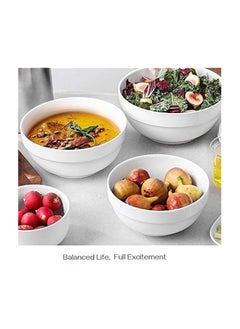 Serving Bowls, 1890/1240/650/355ml Nesting Bowls, White Ceramic Bowl Sets, Versatile Bowls for Kitchen, Scratch Resistant, Thick-edge Non-slip Design - pzsku/ZBA050C4B885363FDD14CZ/45/_/1729507831/d8e76f81-f5dd-4bfa-ac8c-bf8a439b9cce