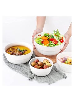 Serving Bowls, 1890/1240/650/355ml Nesting Bowls, White Ceramic Bowl Sets, Versatile Bowls for Kitchen, Scratch Resistant, Thick-edge Non-slip Design - pzsku/ZBA050C4B885363FDD14CZ/45/_/1729507833/3bf19078-f01e-42d9-9727-c8b25939966e