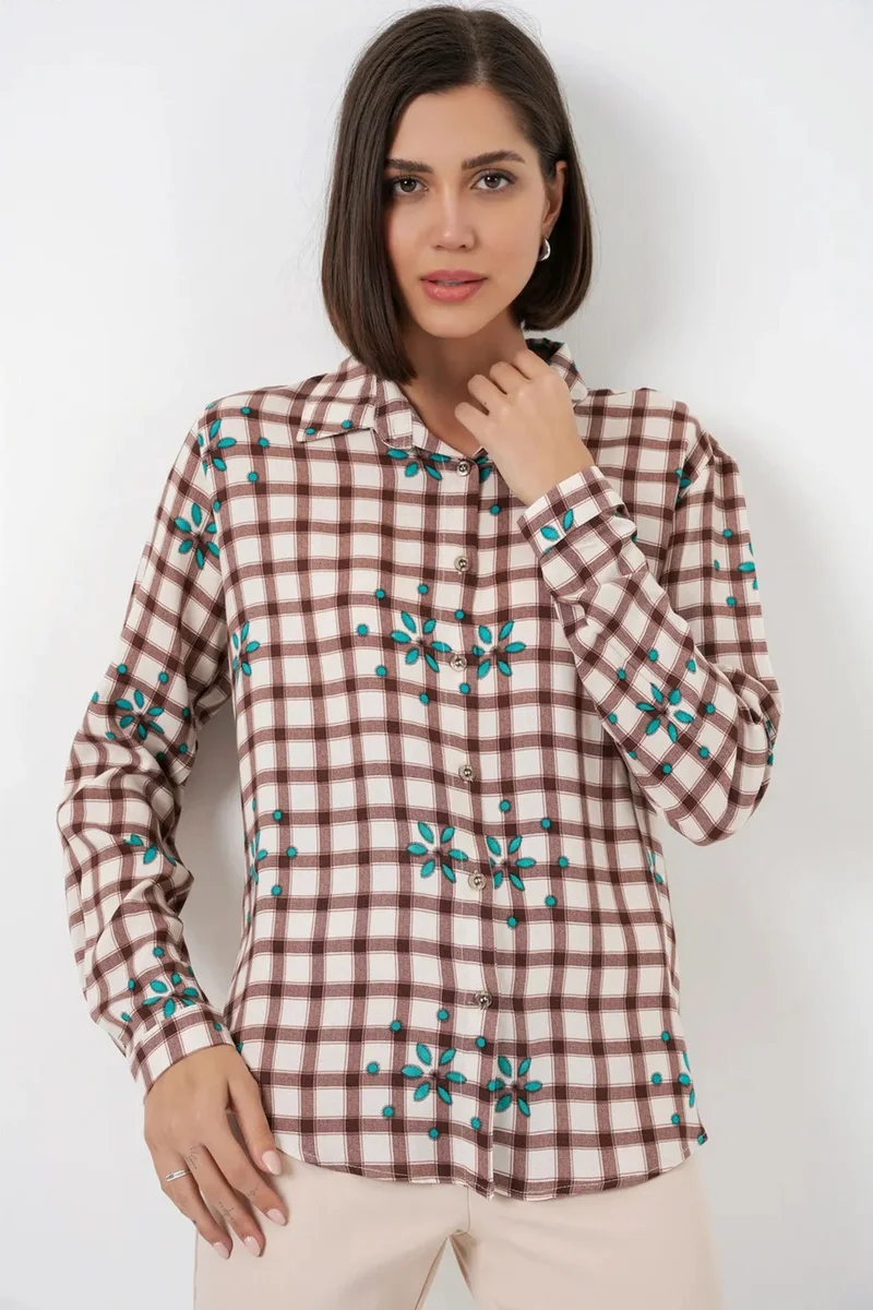 Big Dart BDART Plaid Button-up Shirt with Shirt Collar