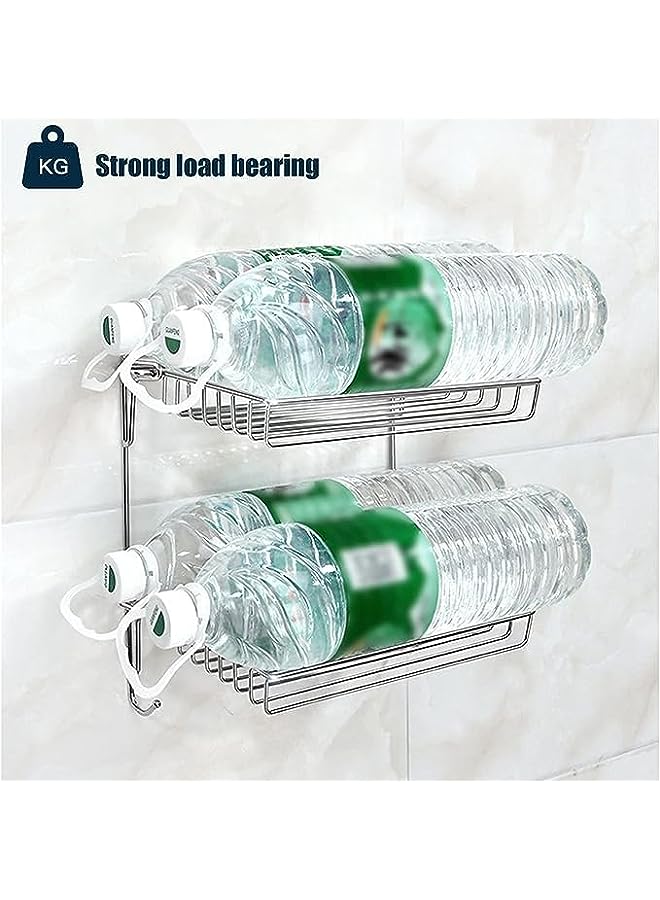 Raxoom Steel Double Folding Storage Shelf, Foldable Storage Rack for Kitchen and Bathroom. (Silver) - Image 5