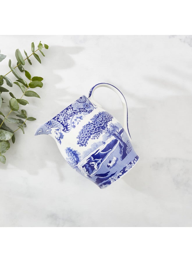 Spode Spode Blue Italian Pitcher | 3.5 Pint Capacity | Home Décor for Mantel or Centerpiece | Use as a Water Jug or Flower Vase | Made of Fine Porcelain | Dishwasher Safe  - Image 1