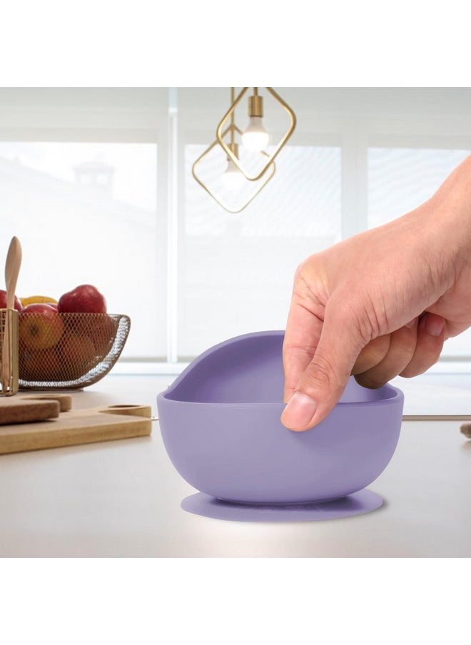TONY STARK - Silicone Unbreakable Baby Bowl & Handle Spoon - Suction Design, Non-Slip, Bpa Free, Dishwasher & Microwave Safe (Lavender, 1 Piece) - Image 1