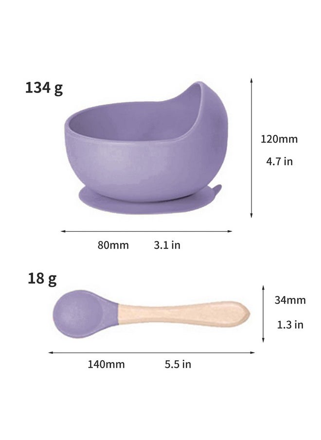 TONY STARK - Silicone Unbreakable Baby Bowl & Handle Spoon - Suction Design, Non-Slip, Bpa Free, Dishwasher & Microwave Safe (Lavender, 1 Piece) - Image 1