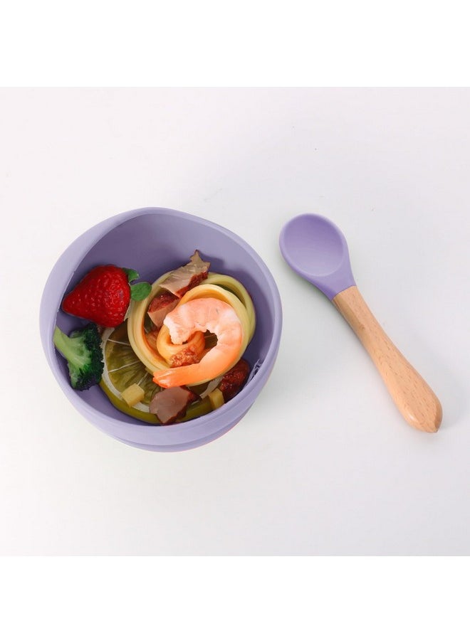 TONY STARK - Silicone Unbreakable Baby Bowl & Handle Spoon - Suction Design, Non-Slip, Bpa Free, Dishwasher & Microwave Safe (Lavender, 1 Piece) - Image 1