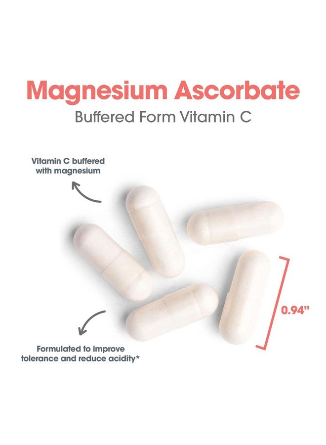 Allergy Research Group Magnesium Ascorbate Supplement - 1000mg Buffered Vitamin C, Immune Support, Magnesium Powder, Vegetarian Capsules - 100 Count - Image 5
