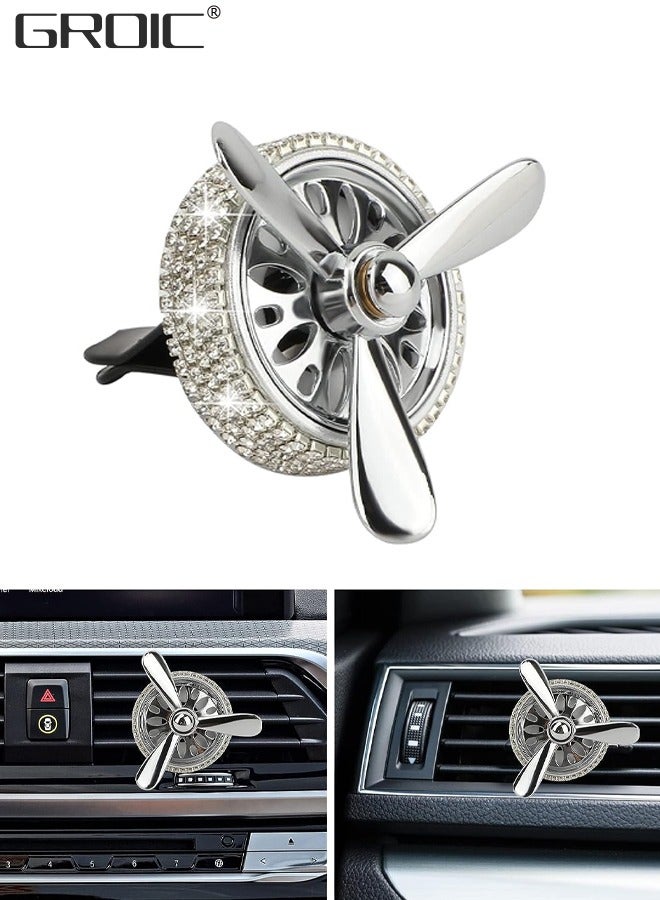 GROIC Car Air Fresheners, Turbo Spinning Car Vent Clip Fragrance Diffuser, Air Diffuser Bling Diamond Car Diffuser, Bling Stylish Propeller Shape Car Decoration Car Accessories - Image 1