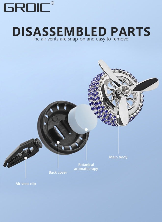 GROIC Car Air Fresheners, Turbo Spinning Car Vent Clip Fragrance Diffuser, Air Diffuser Bling Diamond Car Diffuser, Bling Stylish Propeller Shape Car Decoration Car Accessories - Image 4