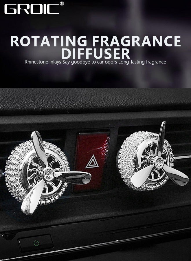 GROIC Car Air Fresheners, Turbo Spinning Car Vent Clip Fragrance Diffuser, Air Diffuser Bling Diamond Car Diffuser, Bling Stylish Propeller Shape Car Decoration Car Accessories - Image 2