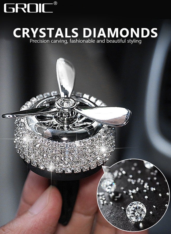 GROIC Car Air Fresheners, Turbo Spinning Car Vent Clip Fragrance Diffuser, Air Diffuser Bling Diamond Car Diffuser, Bling Stylish Propeller Shape Car Decoration Car Accessories - Image 5