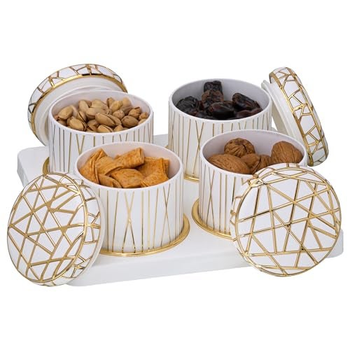 SELVEL Giving shape to life! Royal Linex Airtight Dry Fruit Container Tray Set- 4 Pieces (450Ml), Elegant Lime Green, Classic White, and Timeless Ivory (Classic White, Polypropylene), Beige - Image 1