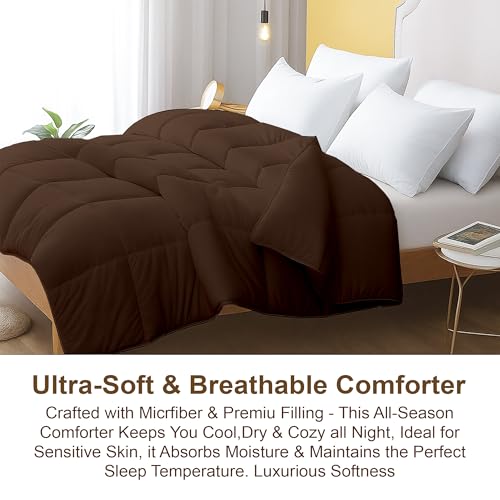 Bhoomi Impex Bed Comforter - Double Size - Chocolate 300 GSM Quilt Blanket Rajai – Winter Warm Down Alternative Duvet Insert with Corner Ties - Image 4